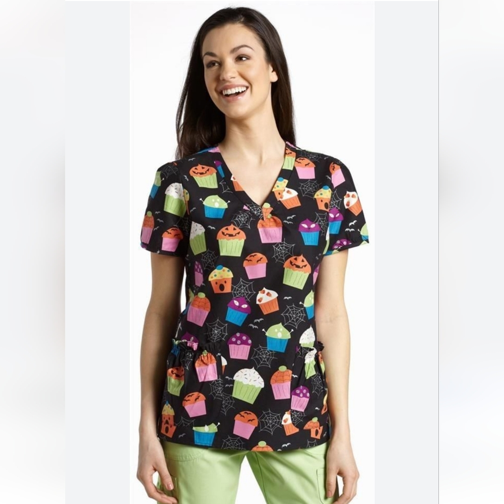 Halloween scrub top